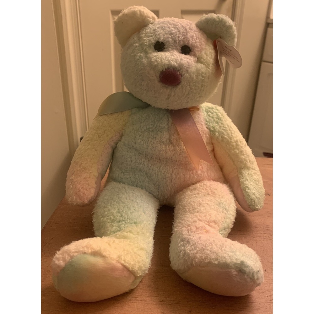 TY Beanie Buddy - GROOVY the Ty-Dyed Bear‎ (14 inch) - MWMTs Stuffed Animal Toy